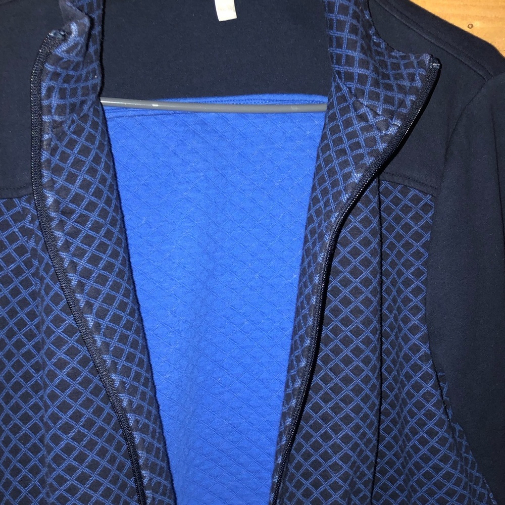 Talbots Full Zip Front Jacket Blue Pattern Quilte… - image 7